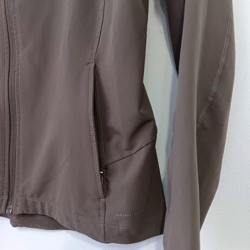 Columbia Titanium Jacket Womens Small Brown Softshell Omni-Shield Zip Hiking - Picture 3 of 10
